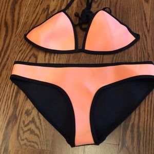 Triangle bathing suit- Coral color